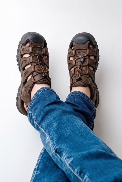 SKECHERS Tresmen Slip In Fisherman Sandals Mens Size 11 Xtra Wide Fit Chocolate main image 5